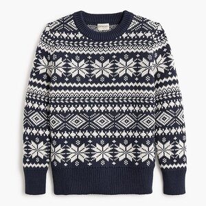 NWT Crewcuts Snowflake Fair Isle Knit Long Sleeve Sweater